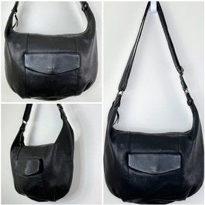 Burkely Just Jackie Banana Hobo Black Leather Bag